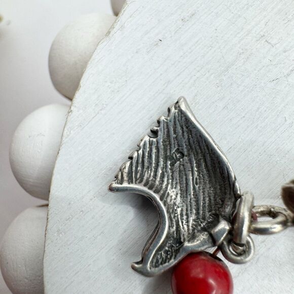 Patriotic Fourth Of July Bald Eagle Sterling Silver Beaded Bracelet USA Holiday - Picture 12 of 14